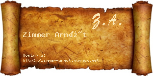 Zimmer Arnót névjegykártya